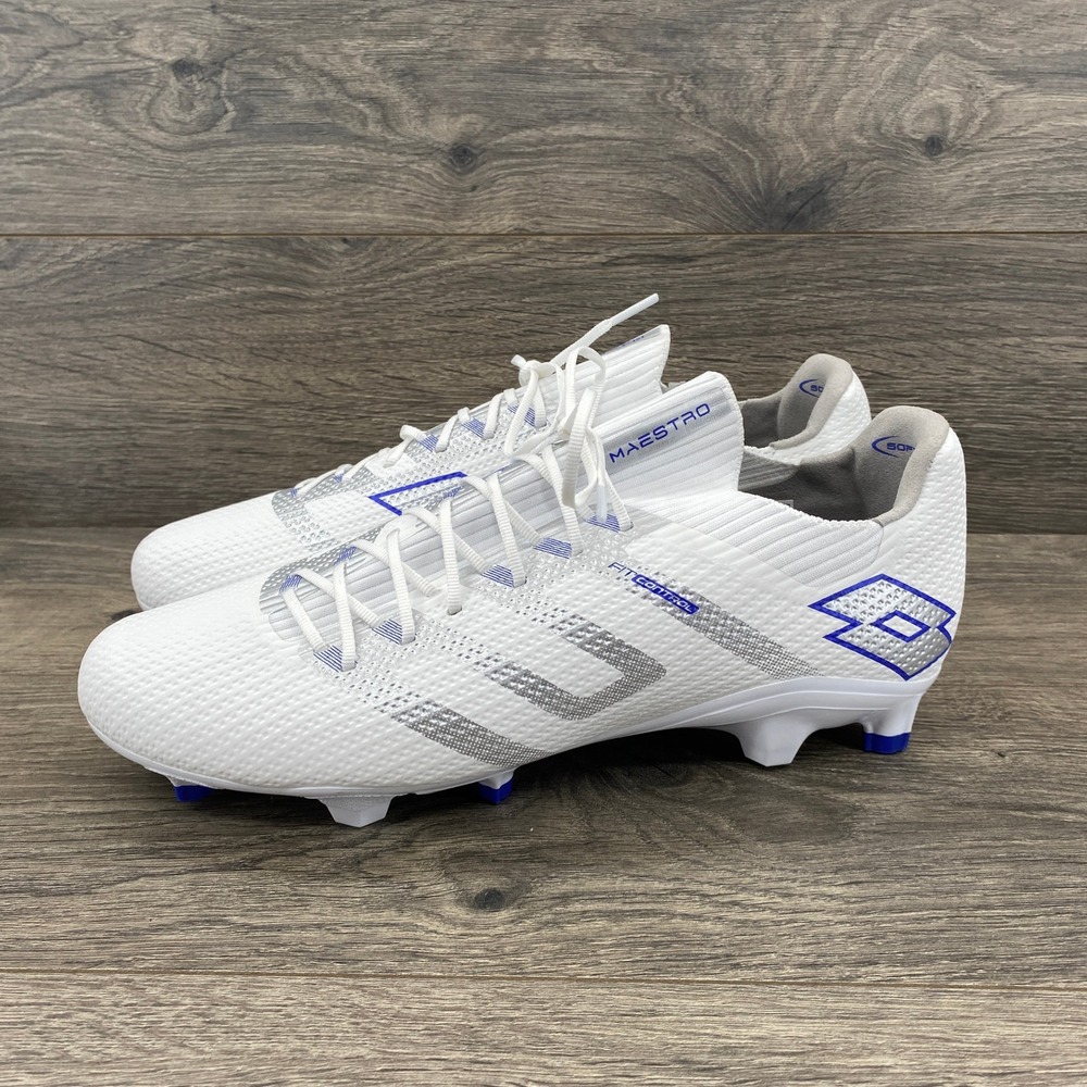 Lotto Maestro Soccer Cleats Mens 10.5 White Blue Fit Control
